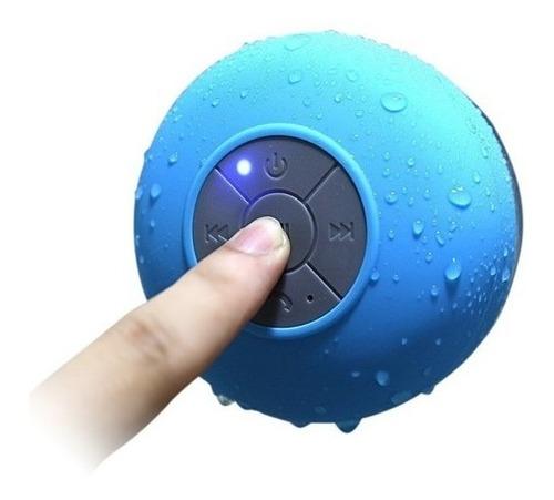 Parlante Ducha Bluetooth Altavoz Prueba Agua Usb Azul